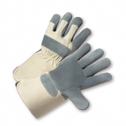 Gunn Pattern Leather Plam Gloves w/ 4 1/2 Rubberized Gauntlet Cuff from PIP