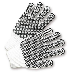 White Cotton/Polyester w/ Honey Comb Grip Glove from PIP
