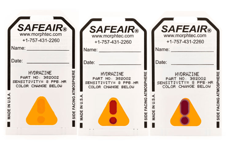 SafeAir Hydrazine Dual Level Detection Badges from Morphix Technologies
