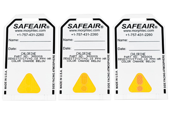 SafeAir Chlorine/Chlorine Dioxide Detection Badges from Morphix Technologies