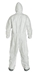 Tyvek 400 Coverall w/ Attached Resp. Fit Hood & Boots, Elastic Wrists - TY122S  WH  00
