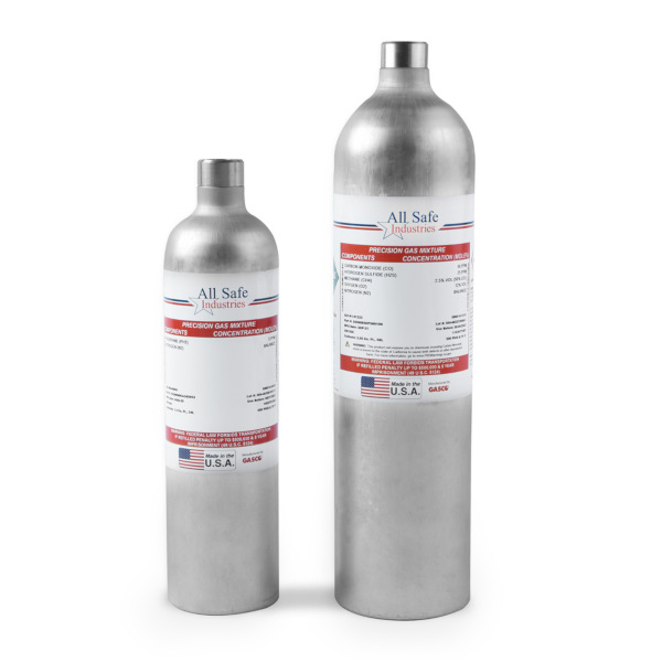 4-Gas Mix for RAE (50% LEL, 50ppm CO, 25ppm H2S, 20.9% O2) from All Safe Industries