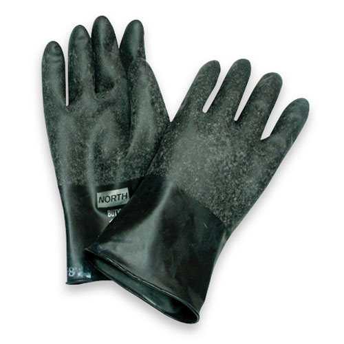 thumbnail image 2 of MCR Safety Butyl Chemical Resistant Gloves – Size XL, 14” Length, 14 Mil Thick, Unlined, Black 2 of 6