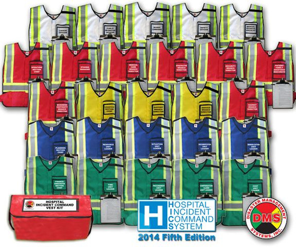 NIMS/ICS Medium Hospital Incident Command Vest Kit - 26 Position from Disaster Management Systems