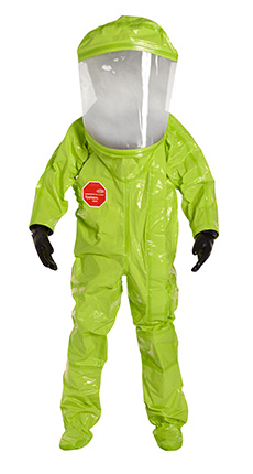 Tychem 10000 Level A Encapsulated Suit w/ Expanded Back, Front Entry TK554T  LY  00-M, TK554T  LY  00-L, TK554T  LY  00-XL, TK554T  LY  00-2X