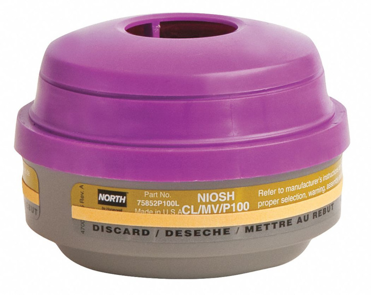 North Mercury Vapor, Chlorine Cartridge with P100 Particulate Filter, N-Series from Honeywell