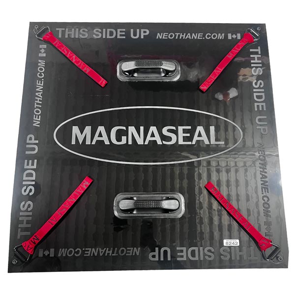 MagnaSeal 36" x 36"  High Strength Leak Patch The MAGNASEAL Leak Patch is a high strength, magnetic, flexible urethane patch that is chemical resistant and can withstand a pressure of up to 30 pounds.