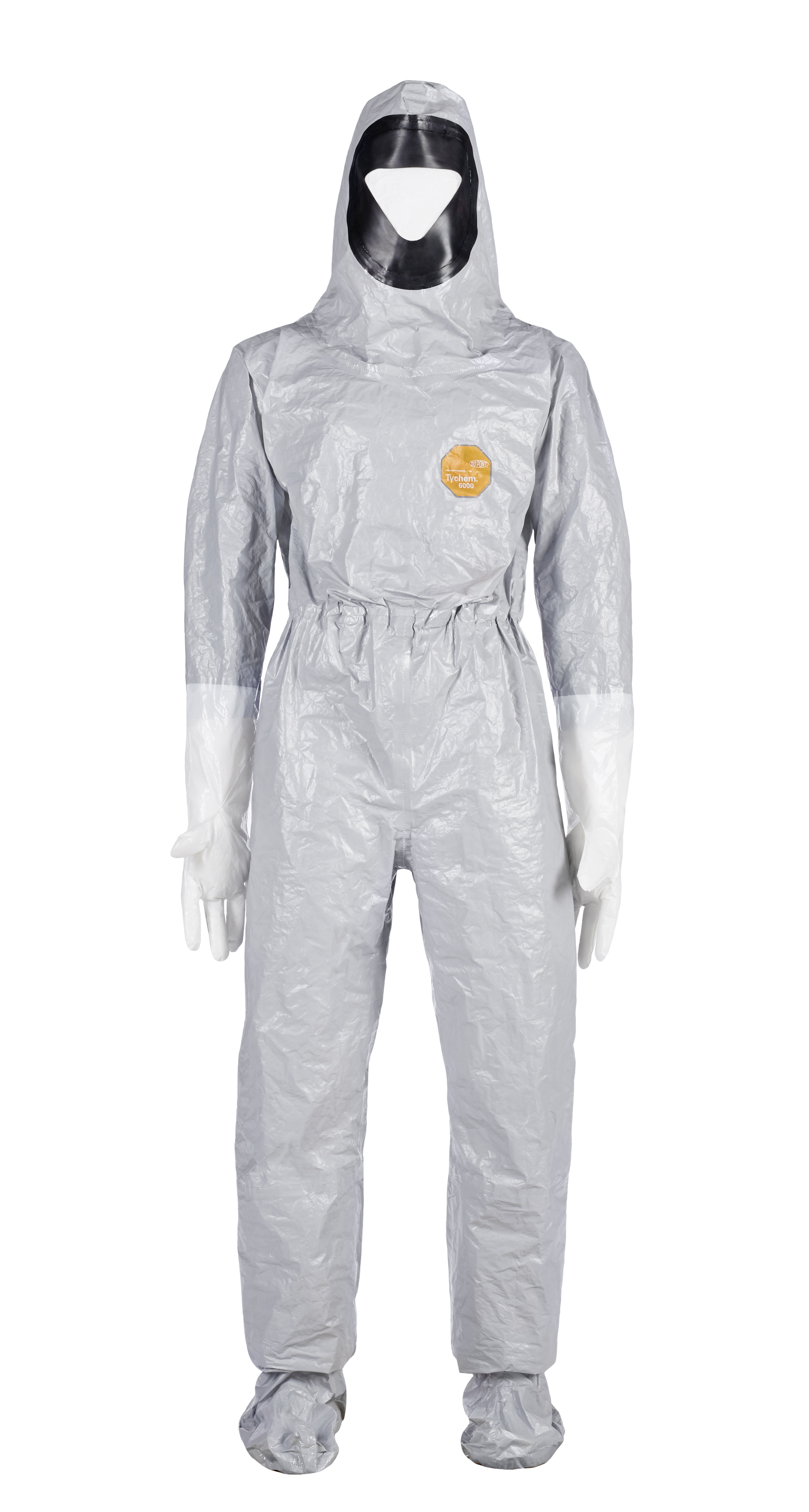 Tychem  6000 Hooded Coverall w/ Rear Entry, Horizontal Zipper from DuPont