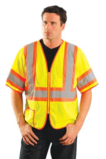 Class 3 Mesh Two Tone Vest w/ Zipper LUX-HSCLC3Z-MD, LUX-HSCLC3Z-LG, LUX-HSCLC3Z-XL, LUX-HSCLC3Z-2X