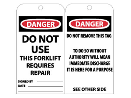Accident Prevention Notice Tags from National Marker