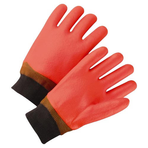 Knit Wrist Orange Foam Lined PVC Glove from PIP
