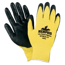 Ultra Tech 13 Gauge Gloves, 100% Kevlar Cut Protection w/ Textured Nitrile Palms from MCR Safety