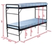 Heavy Duty Army Bunkable Beds w/ 4" Foam Mats (Set of 2 Beds) - ARMYSET FR