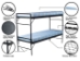 Heavy Duty Army Bunkable Beds w/ 4" Foam Mats (Set of 2 Beds) - ARMYSET FR