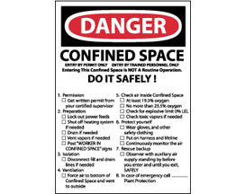 OSHA Sign - Danger Confined Space Do it Safely List from National Marker