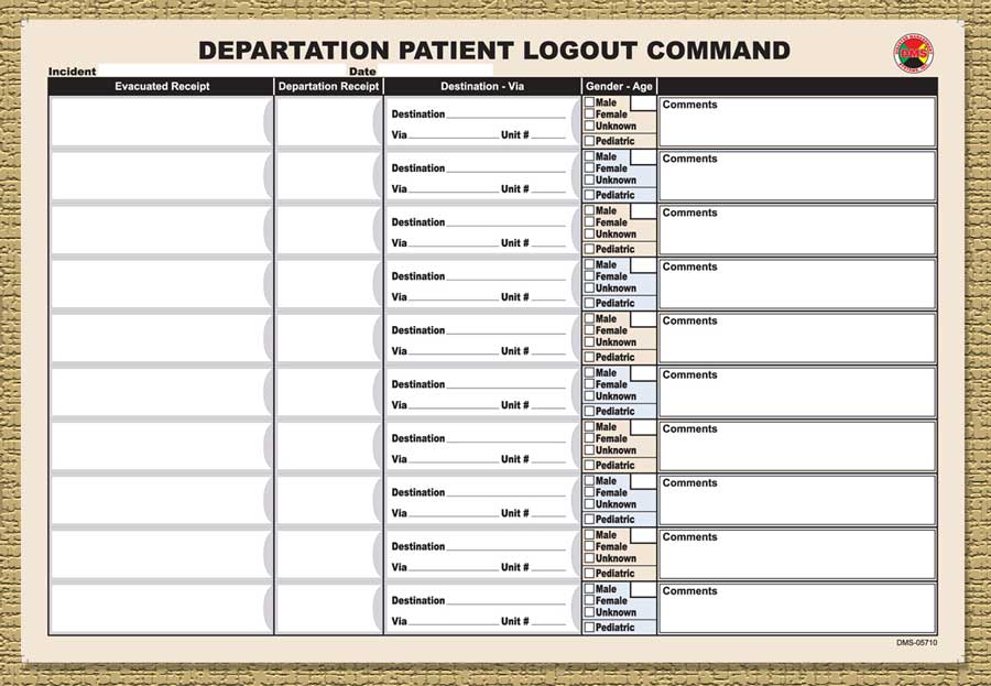 Departation Logout Replacement Pad from Disaster Management Systems