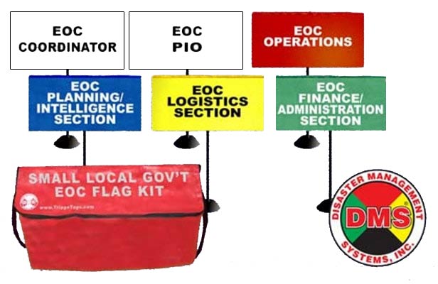 EOC Flag Kit for Small Local Government - 6 Flags from Disaster Management Systems