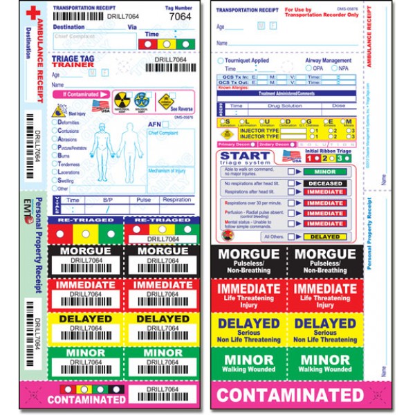 All Risk Triage Training Tags - Pack of 50 from Disaster Management Systems