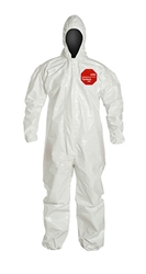 Tychem  4000 Coverall  w/ Hood, Elastic Wrists & Ankles SL127T  WH  00-M, SL127T  WH  00-L, SL127T  WH  00-XL, SL127T  WH  00-2X