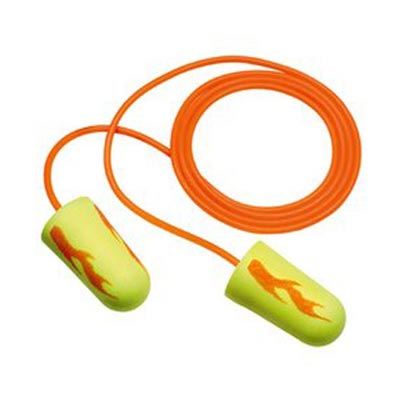 E-A-R Soft Ear Plugs Yellow Neon Blasts, Corded in Poly Bag - 200/Box from E-A-R by 3M