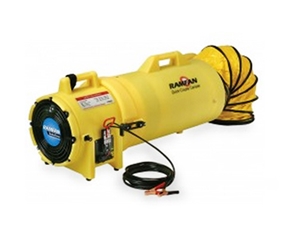 8" 12V Confined Space Blower/Exhauster, Battery Clips, Quick-Couple Canister w/ 15