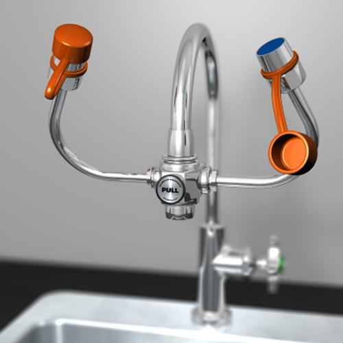 Guardian EyeSafe-X Faucet-Mounted Eyewash, Adjustable Aerated Outlet Heads from Guardian Equipment
