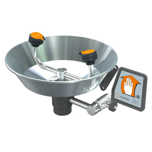 Guardian Eyewash, Wall Mounted, Stainless Steel Bowl from Guardian Equipment
