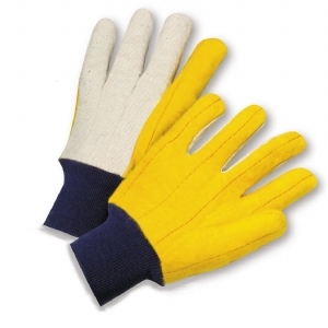 Knit Wrist, Yellow Chore Palm, and Canvas Back Glove from PIP