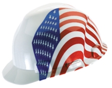 V-Gard Patriotic Dual American Flag Hard Hat from MSA