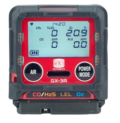 GX-3R Personal 4-Gas Monitor for O2/LEL/CO/H2S from RKI Instruments