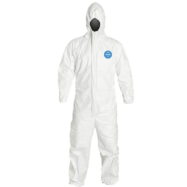 Tyvek 400 Coverall w/ Respirator Fit Hood, Elastic Wrists & Ankles from DuPont