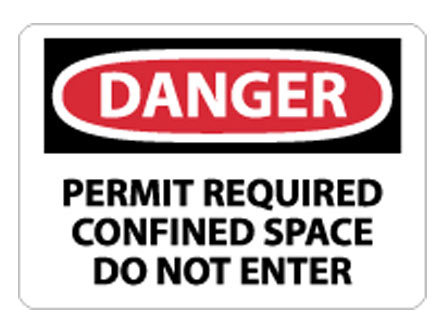 OSHA Signs - Danger Permit Required Confined Space from National Marker