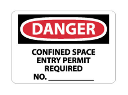 OSHA Sign - Danger Confined Space Entry Permit Required from National Marker