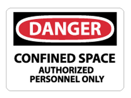 OSHA Sign - Danger Confined Space Authorized Personnel Only Sign from National Marker