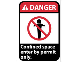 ANSI - Danger Confined Space Enter by Permit Only from National Marker