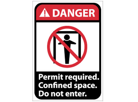 ANSI Signs - Danger Permit Required Confined Space from National Marker