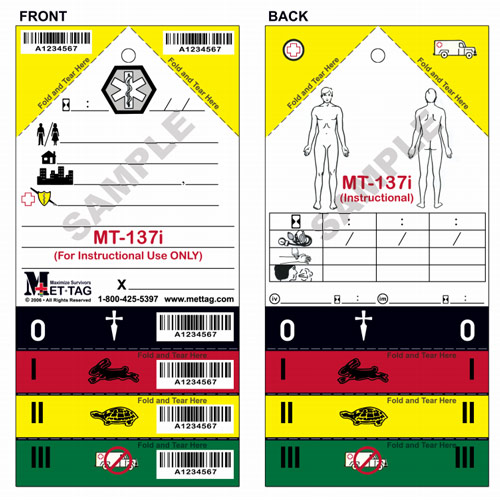 Informational / Instructional Medical Emergency Triage Tag from Mettag