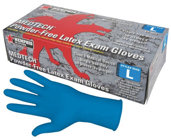 Med+Tech Disposable Medical Grade Latex Gloves, 11 Mil, 12