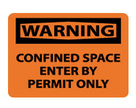 OSHA Signs - Warning Confined Space Enter by Permit Only from National Marker